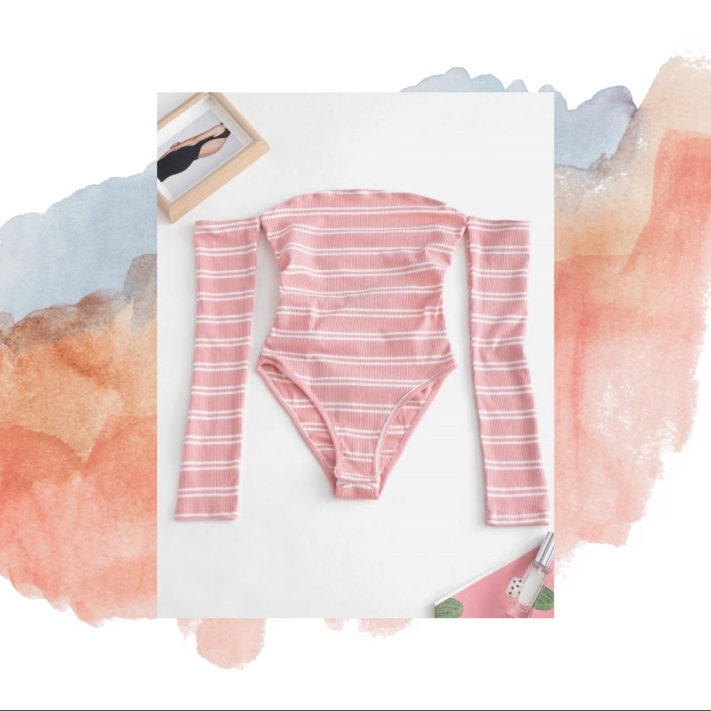NWOT Zaful Pink + White BodySuit | Size M